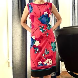Pink Floral Sleeveless Dresss